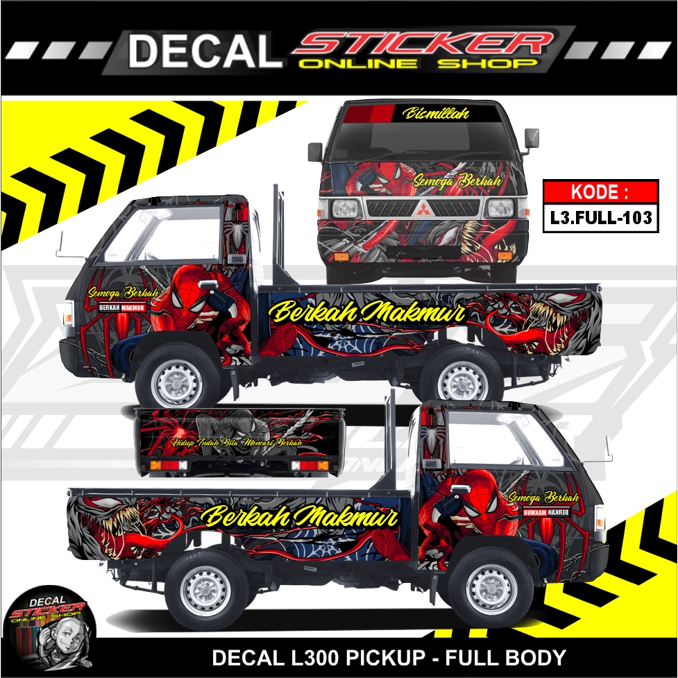 STIKER MOBIL PICKUP L300 STICKER DECAL PRINT VARIASI FULL BODY CUSTOM LAMINASI ANTIGORES