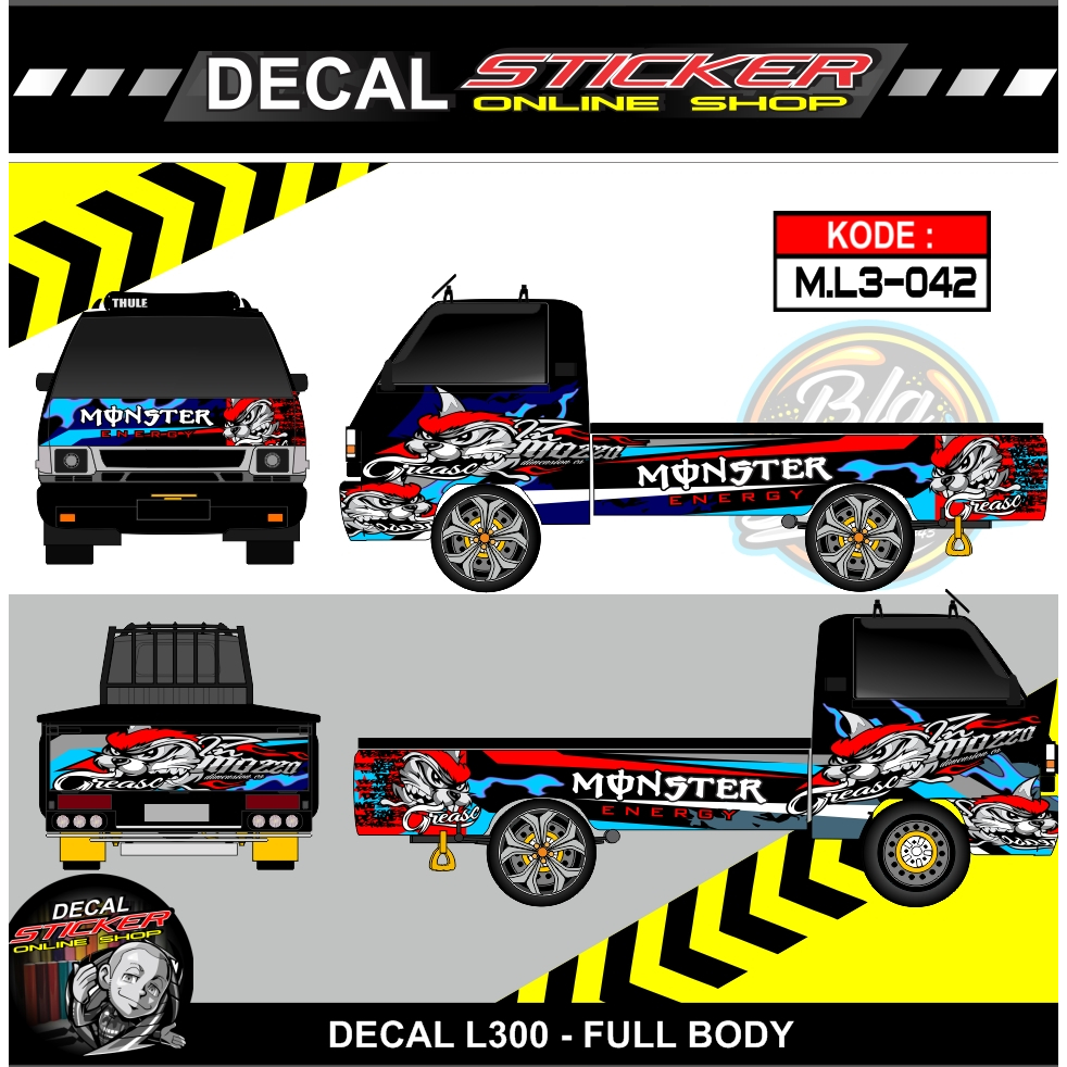 DECAL MOBIL PICK UP L300 FULL BODY STIKER VARIASI PICKUP DEKAL KEREN
