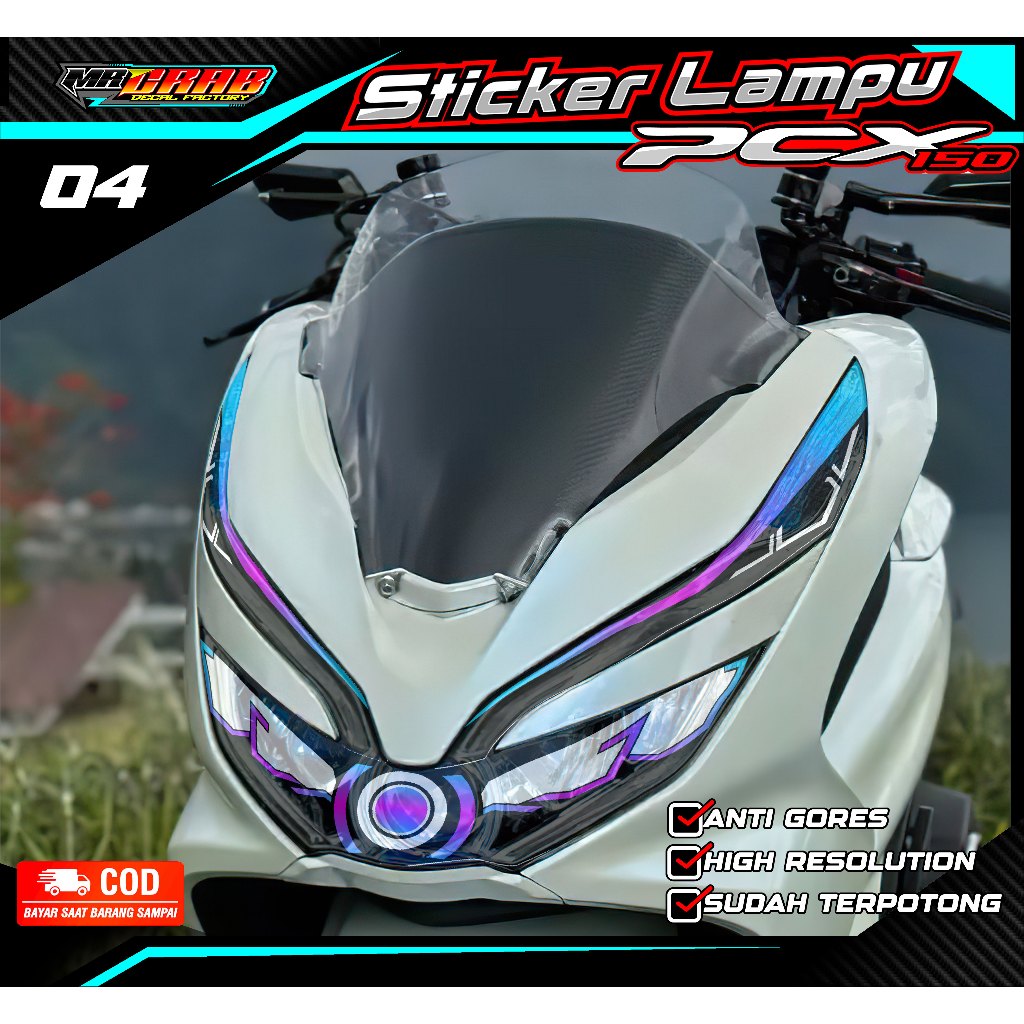 04 STICKER LAMPU DEPAN PCX 150 - STICKER LAMPU ALIS PCX 150 MOTIF LIST SIMPLE