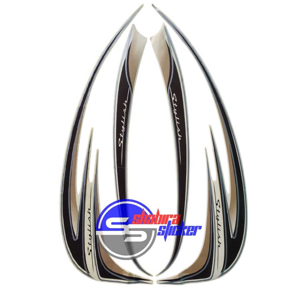 STRIPING MOTOR SCOOPY STYLISH 2015 CREAM STANDAR FULLSET