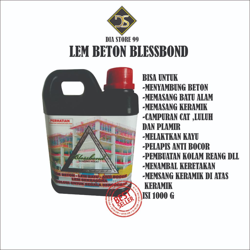 lem beton keramik campuran luluh penambal wuwung retak blessbond lem beton serbaguna