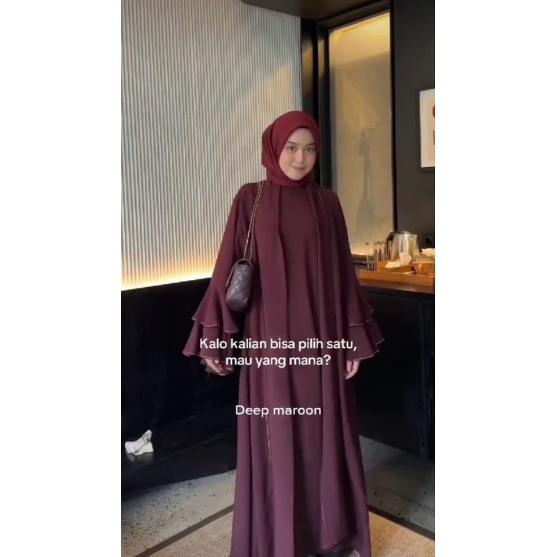 FATIMAH SET OUTER FREE PASHMINA,ABAYA FATIMAH SET PASHMINA