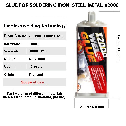 FREE ONGKIR LEM BESI SUPER KUAT TAHAN PANAS X2000, LEM TANGKI BENSIN BOCOR, LEM KNALPOT BOCOR TAHAN