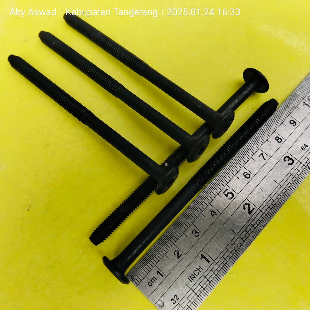 BAUT JCBC M6X80 HITAM KUNCI L4 BAUT JCBC M6 X 80 BAUT JCBC 8CM BAUT FURNITURE BAUT DIPAN BAUT KNOCK 
