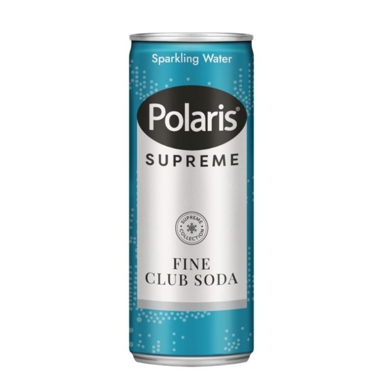 

Polaris Supreme Fine Club Soda Water Can 250 ml / Air Soda Kaleng