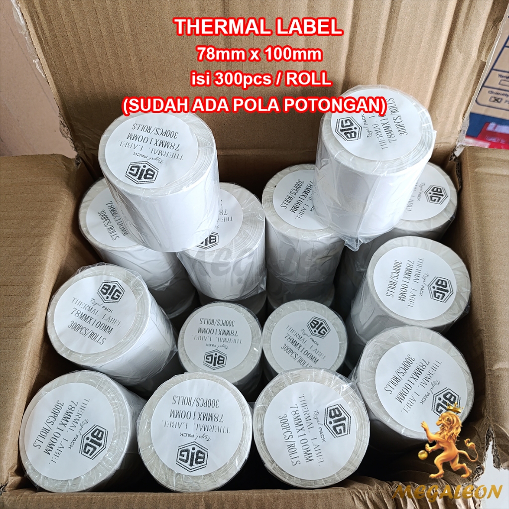 

DUS isi 36, STIKER LABEL Thermal 78x100 mm 78x100mm 300pcs WATERPROOF Sticker Thermal Resi