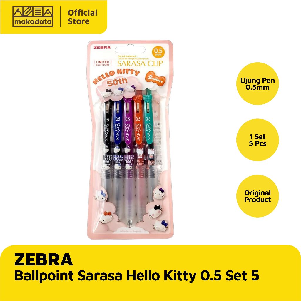 

BALLPOINT / BOLPEN / PULPEN ZEBRA SARASA 0.5 HELLO KITTY SET 5 (1 PCS) MURAH