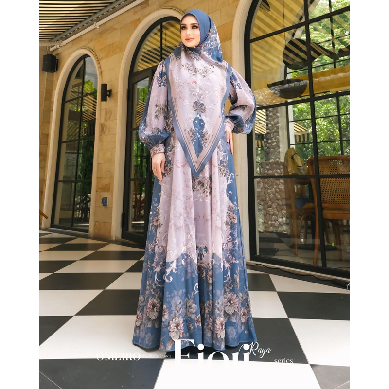 Omeiro/ Fiori Raya/ Fiori Raya Series/ Set khimar
