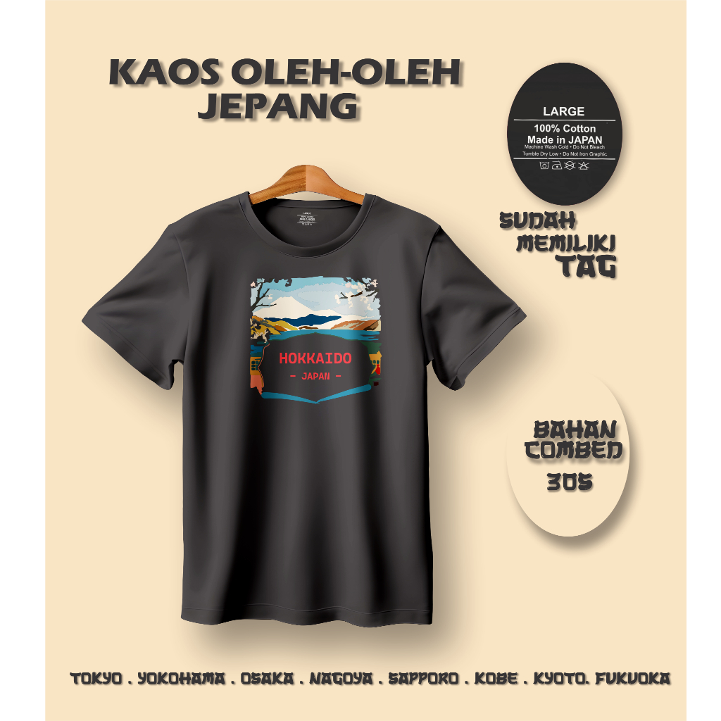 Kaos Oleh Oleh Souvenir - Hokkaido Japan Jepang - Design menarik