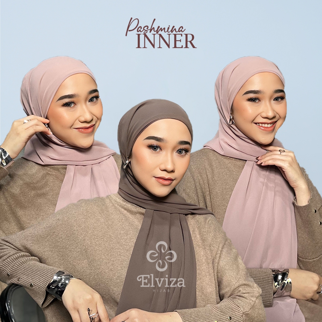 Elviza - Pashmina Plus Inner 2In1 Ceruty/Hijab Pashmina Plus Inner
