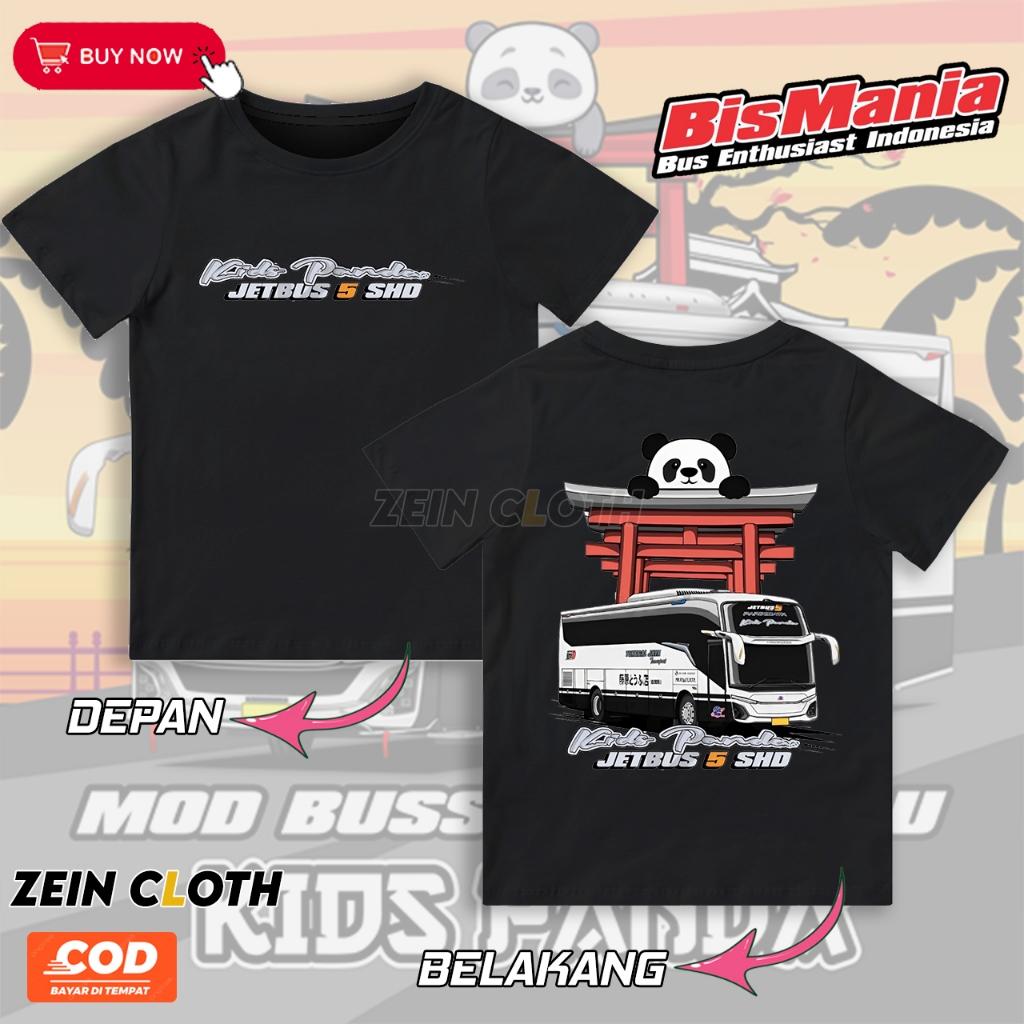 Kaos Anak Kids Panda Takumi / Baju Anak Bus Kids Panda JB5 Takumi