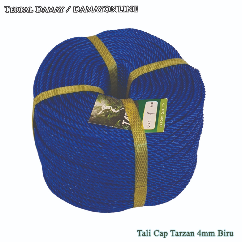 

Tali Tambang PE Cap Tarzan 4mm Biru / Rol ( Harga Per Rol )