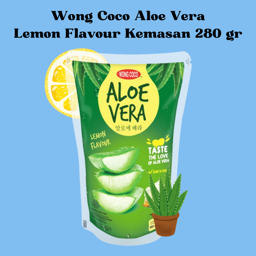 

Wong Coco Aloe Vera Lemon Flavour - Kemasan 280 gr - Minuman Segar Rendah Gula