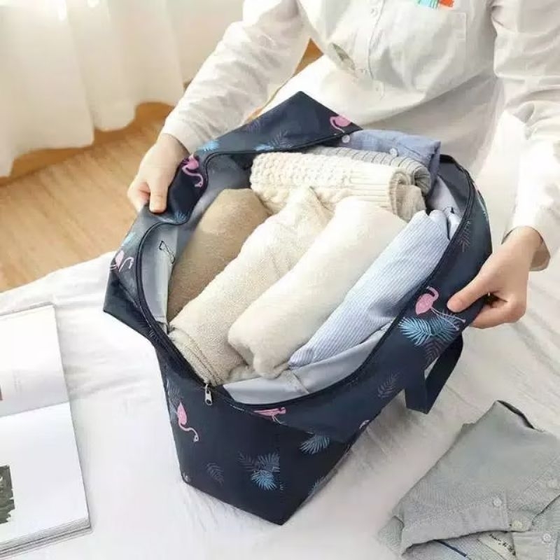 ELSTUFF456 FOLDABLE TRAVEL BAG / TAS TRAVEL LIPAT HANDCARRY / TAS BAJU BAYI TRAVEL BAYI