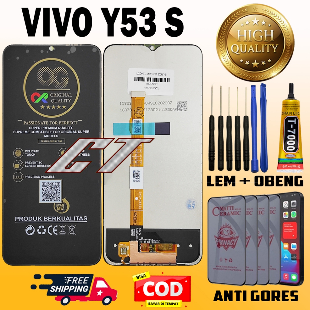 LCD TOUCHSCREEN VIVO Y53S LAYAR SENTUH ORIGINAL ORI ALL MEREK FULLSET