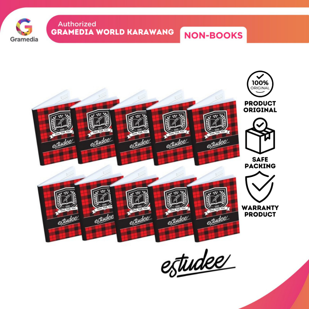 

Gramedia Karawang - Estudee - Buku Tulis Ukuran B5 Isi 10 Pcs Motif Tartan Merah