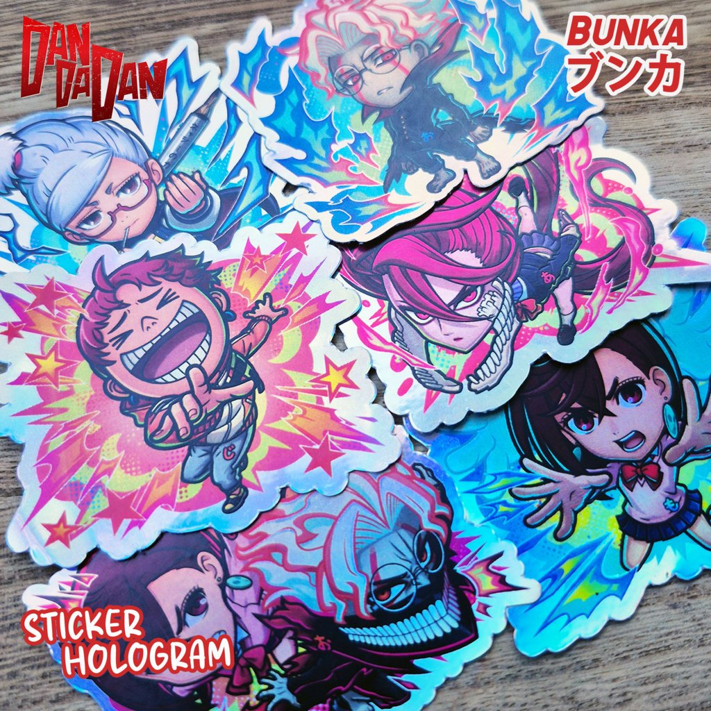 

Sticker Hologram Anime Dandadan Sticker Slap Sticker Helm Sticker Motor Sticker Kulkas