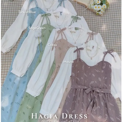 HJ6 Hagia Overall Dress Gamis Bunga Hagia