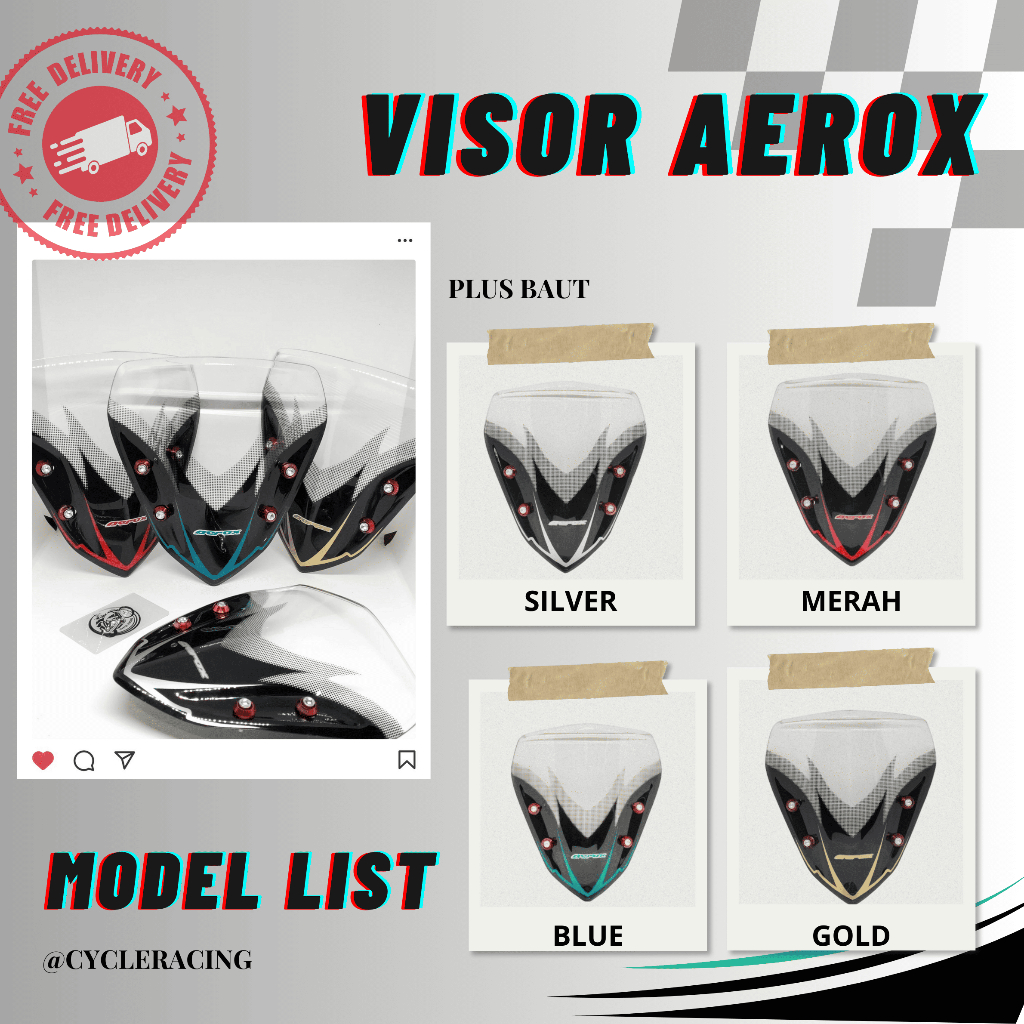 VISOR YAMAHA AEROX WINDSHIELD YAMAHA AEROX PLUS BAUT
