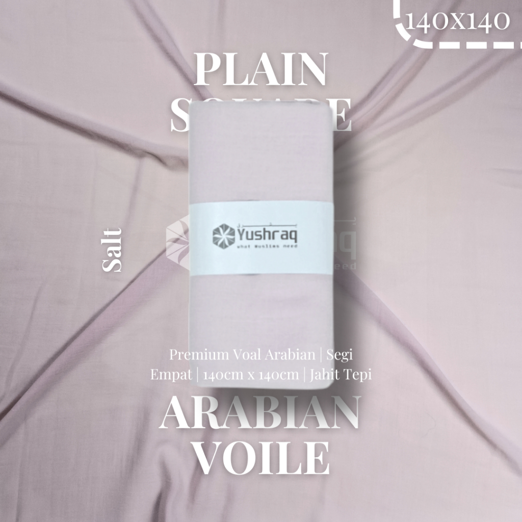 Yushraq - Hijab Voal Arabian Square Segi Empat Polos 140x140