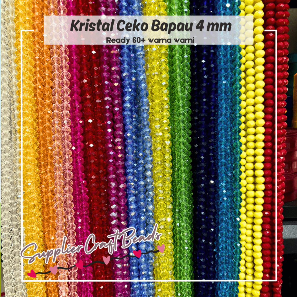 Mote Manik Kristal 4mm Ceko Bakpau Sedang Monte Payet Beads Kristal Cina Rentengan Murah Manik Krist