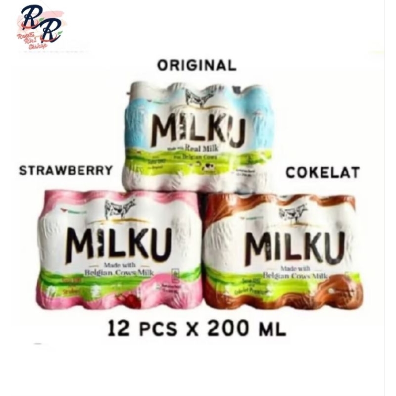 

MILKU SUSU UHT WITH REAL MILK 200 ML 12 PCS