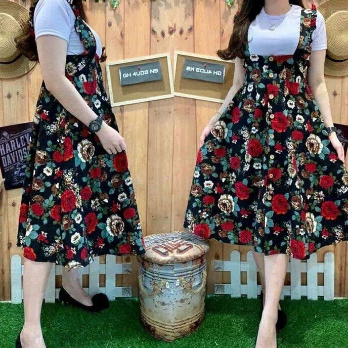 HJ6 COD Baju Kodok Wanita Korea Style Overall Wanita The Rose Ruffle Baju Kodok Wanita
