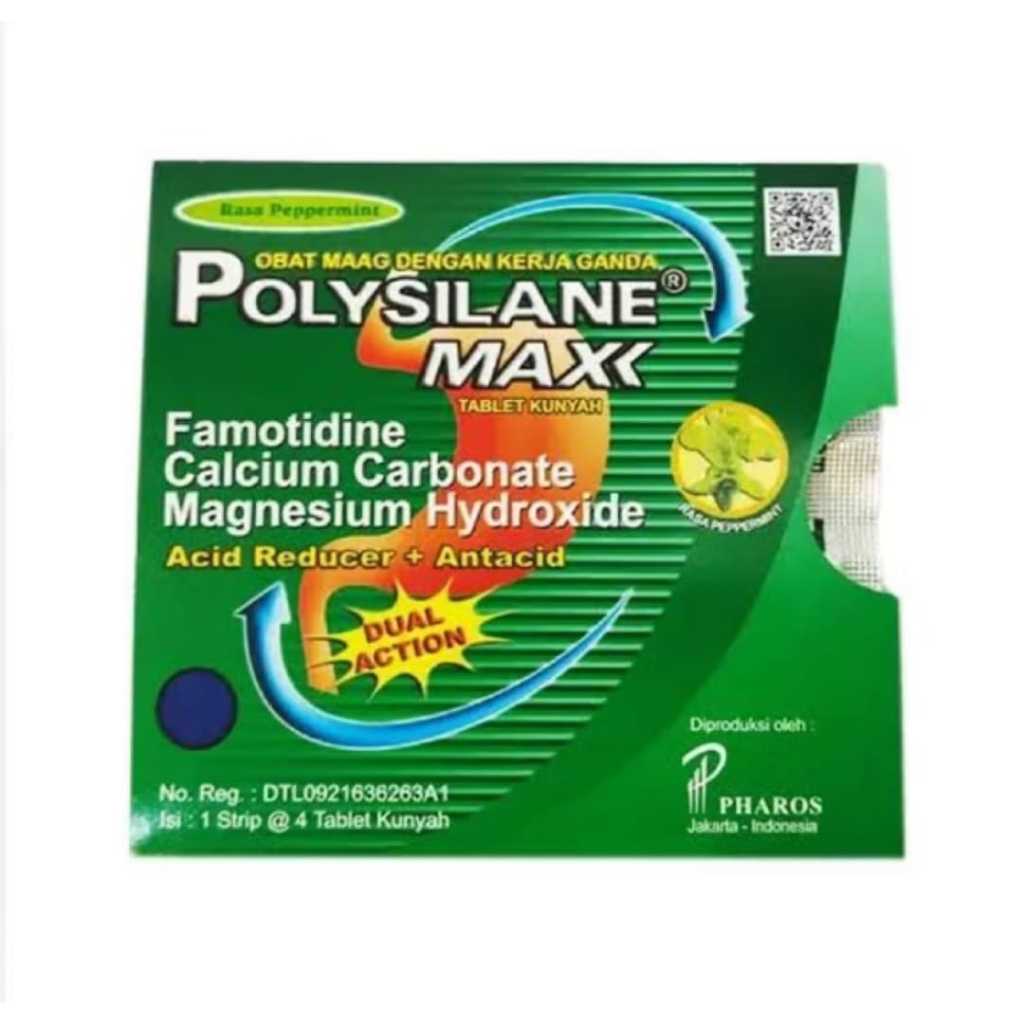 Polysilane Maxx Strip 4 Tablet Obat Maag