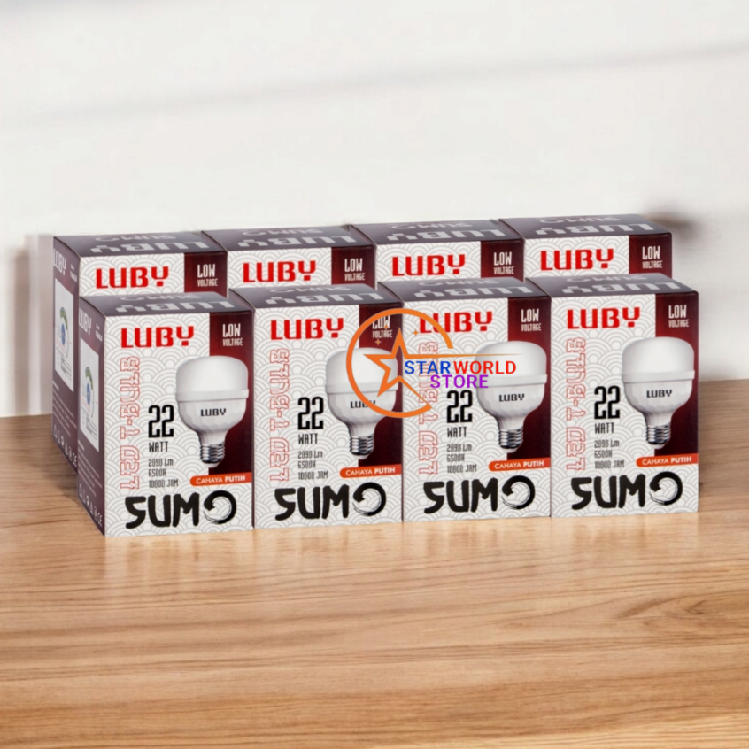 Paket 8 Pcs LUBY SUMO Lampu Bohlam LED 22 Watt / Paket Hemat 8 Pcs Lampu LED T-Bulb Luby Sumo 22W