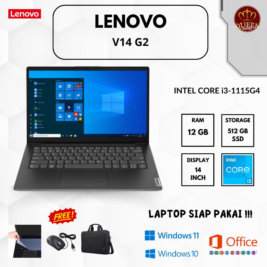 LENOVO V14 G2 | INTEL CORE i3-1115G4 | 12GB RAM | SSD 512GB | 14 INCH