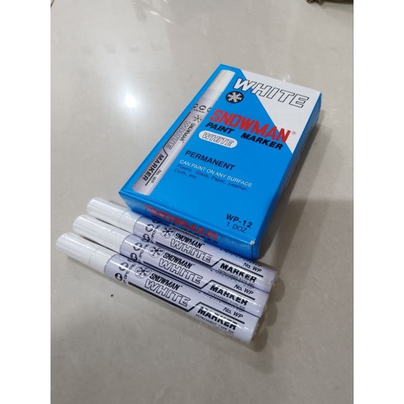 

Spidol pain marker permanent SNOWMAN WP-12 warna putih