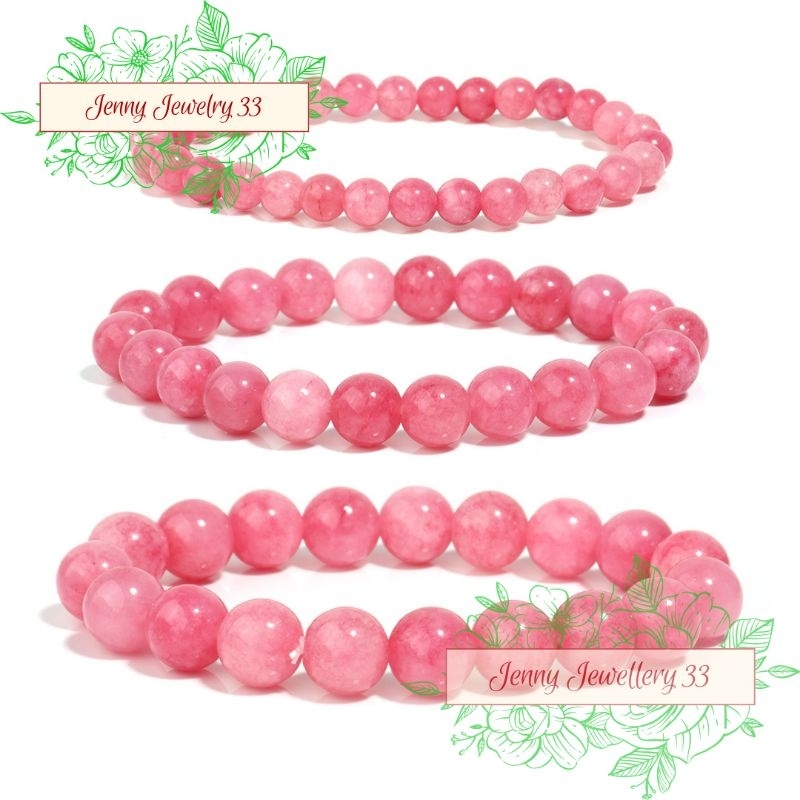 Gelang Giok Batu Alam Untuk wanita 6/8/10mm