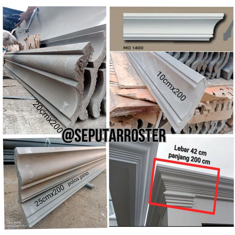 Lis Profil Beton, Lisplang Beton, Ornamen Beton, Profil Rumah