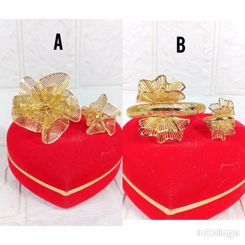 Gelang bunga kembang tipis dan ringan premium lapis emas