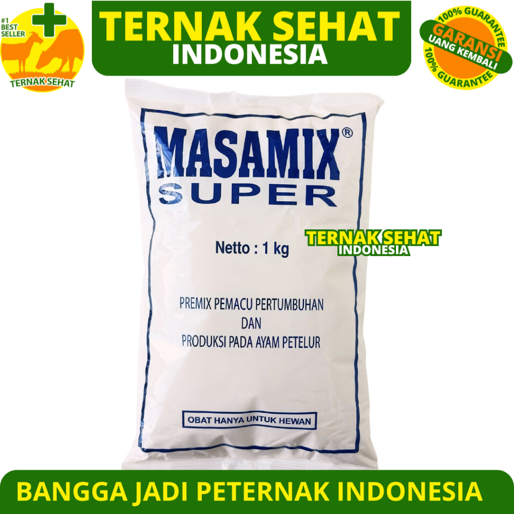 MASAMIX SUPER PETELUR 1 KG - Premix Ayam Petelur Pemacu Pertumbuhan & Produksi Telur Ayam Layer