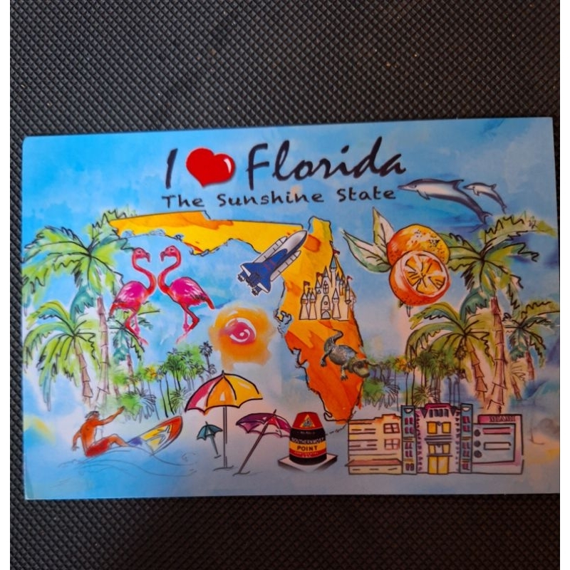 

kartu pos peta florida/florida map postcard