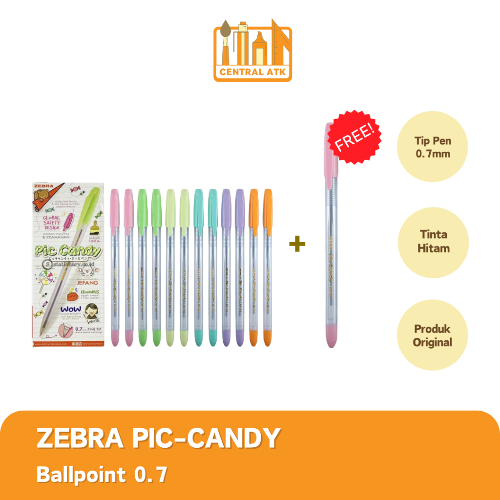

PROMO ! PULPEN | BOLPEN PICCANDY 0.7 MURAH (4 PCS) FREE 1 PC