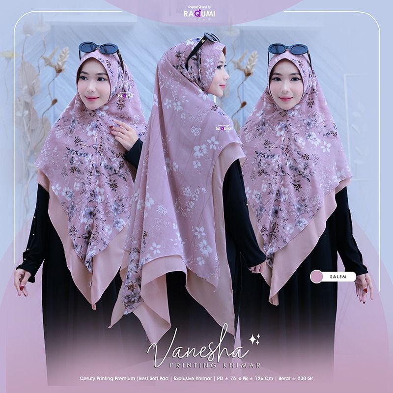 vanesha printing khimar ceruti premium