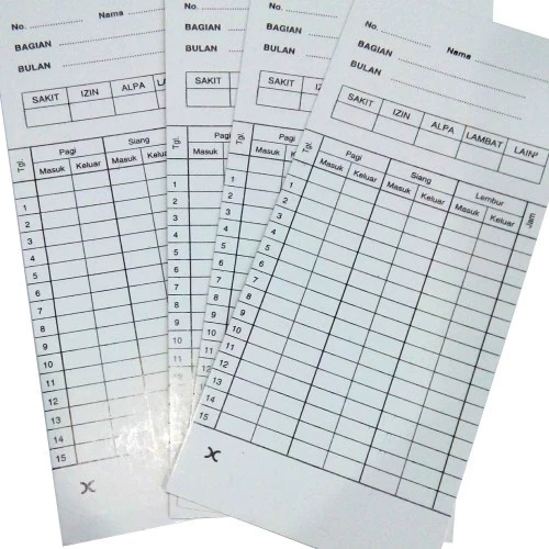 

GM KARTU ABSEN TEBAL UNTUK MESIN CHECK LOCK / GM KARTU ABSEN TEBAL / KARTU ABSENSI