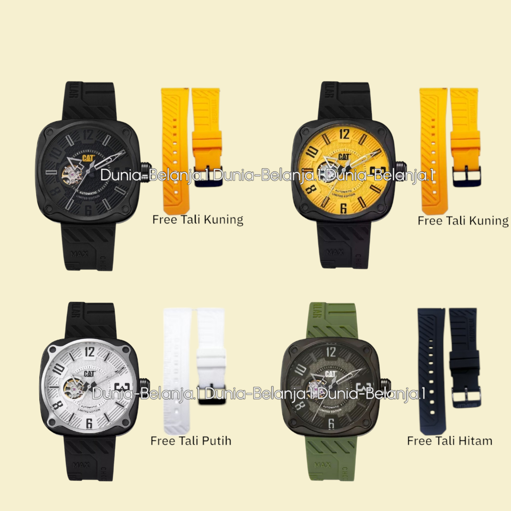 Original 100%Free Tali  Automatic  Jam Tangan Pria Catepillar CAT AT.168.21.131 AT.168.21.231 AT.168