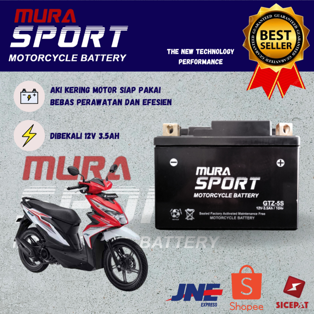 AKI MOTOR HONDA BEAT GTZ5S MURA SPORTACCU BATERAI AKI KERING MOTOR