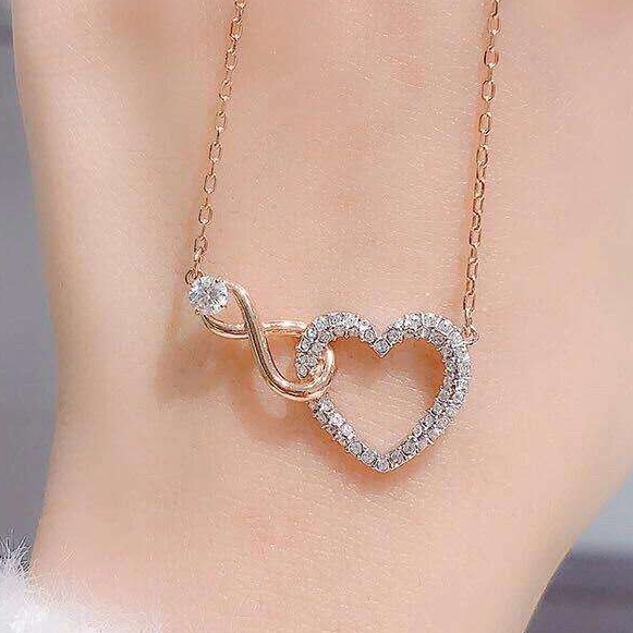 Kalung Swarovsk1 Infinity Heart Premium Quality Anti Karat Dan Tidak Hitam