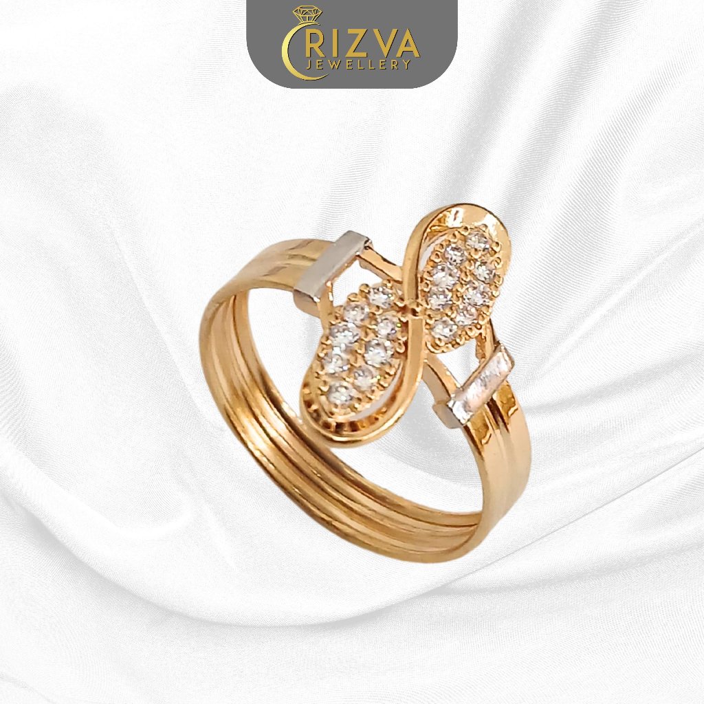 Rizva Jewellery Cincin Gombong Gold 8K Emas Asli
