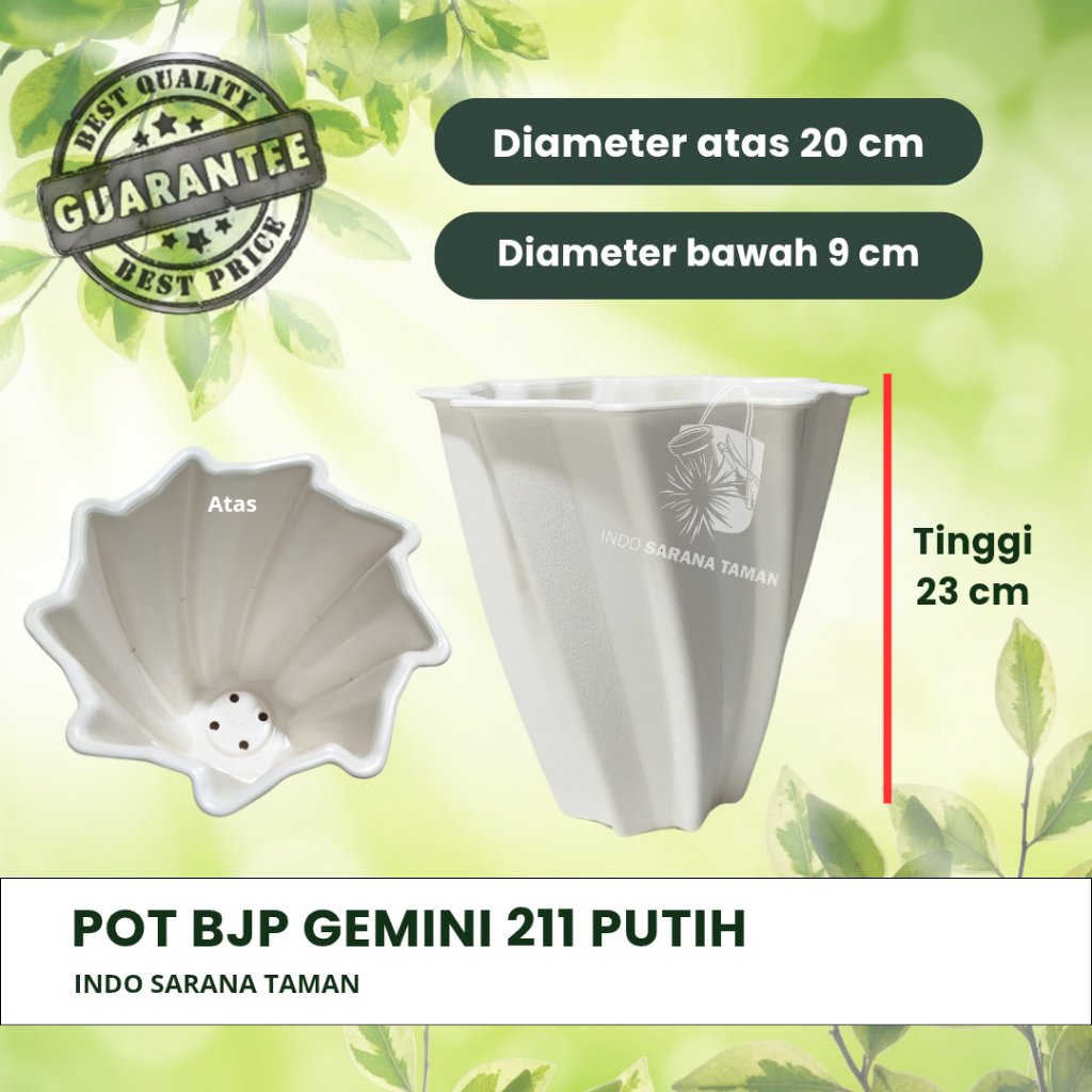 POT GEMINI 211 PUTIH Pot Tanaman Pot Bunga Pot PLastik Grosir Pot dan Perlengkapan Taman