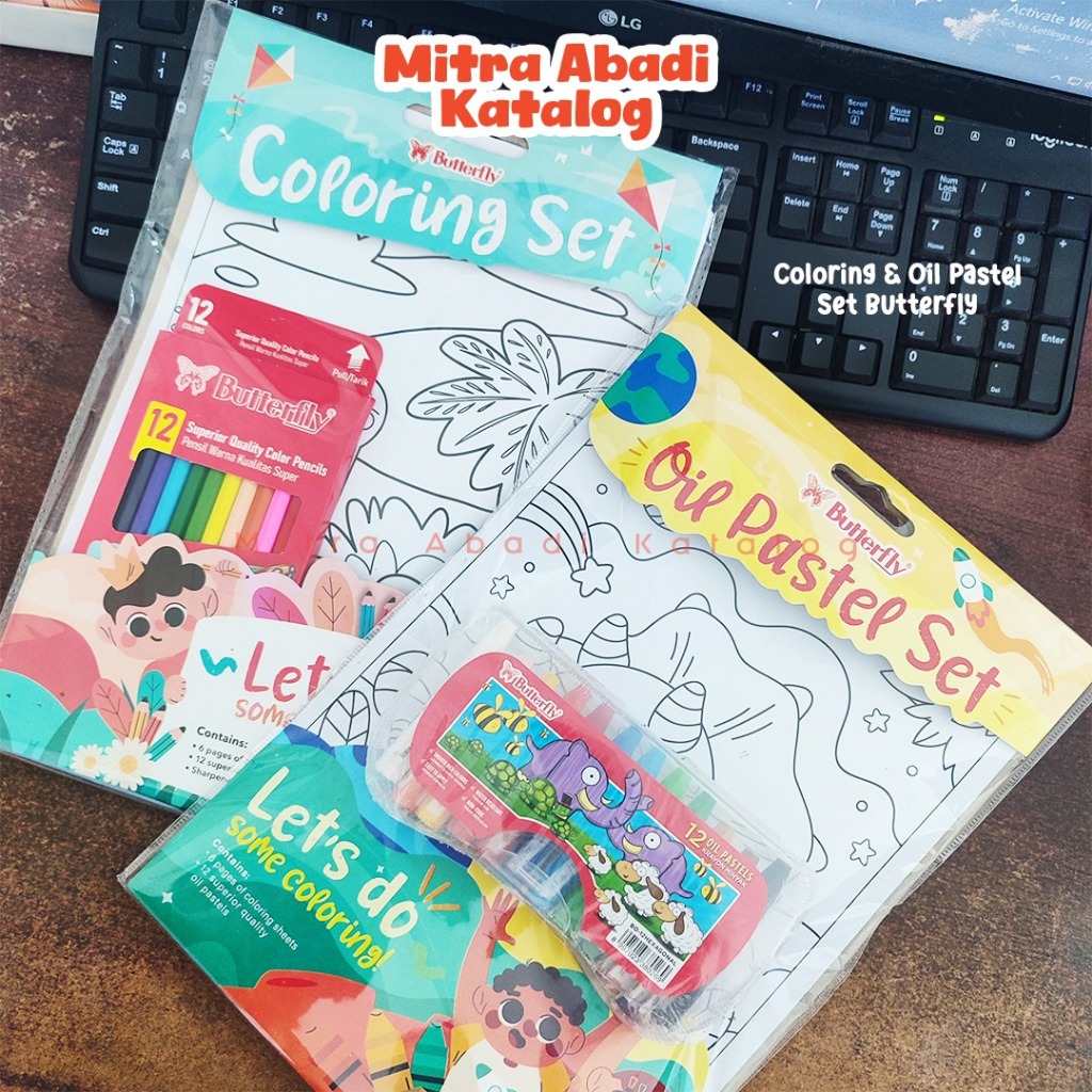 

COLORING SET OIL PASTEL SET BUTTERFLY ANEKA SET MEWARNAI GRATIS PENSIL WARNA ATAU CRAYON | MITRA ABADI KATALOG