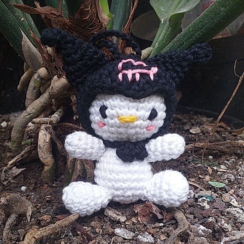 Amigurumi kuromi / Ganci rajut kuromi / Amigurumi ganci kuromi