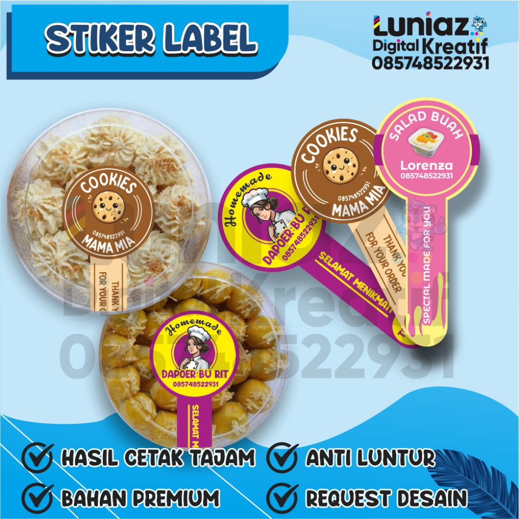 

CETAK STIKER LABEL TOPLES 6X14 / STIKER SEGEL TOPLES / STIKER SEGEL KUE TOPLES 500grm