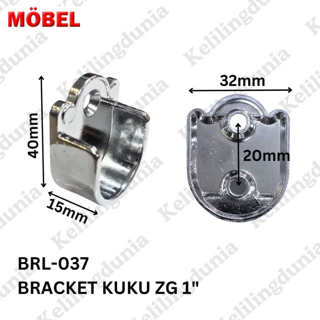 1" inch Bracket Topi U Setengah Lingkar Untuk Pipa Stainless