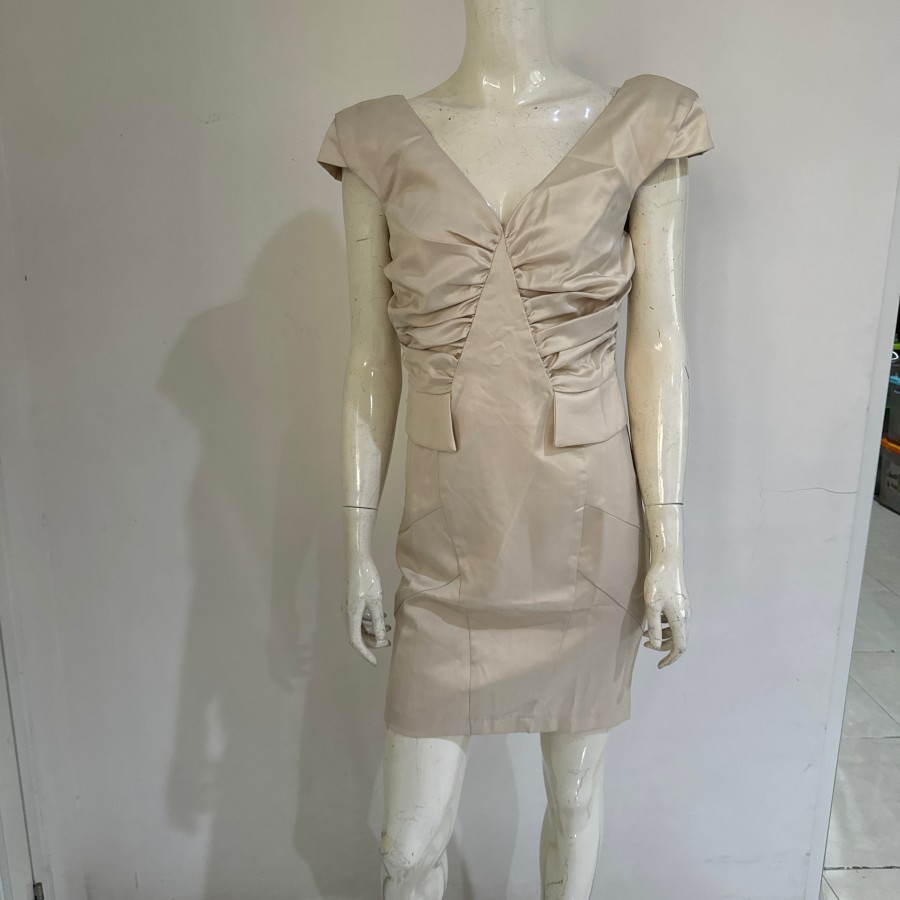 Dress Wanita Pesta Creme Gold Premium