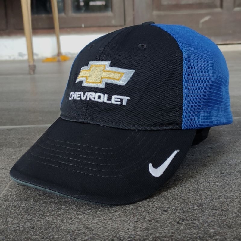 topi trucker built up nike golf x chevrolet dri fit big size original used good condition